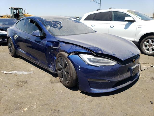 5YJSA1E50MF447287 - 2021 TESLA MODEL S Կապույտ լուսանկար 4
