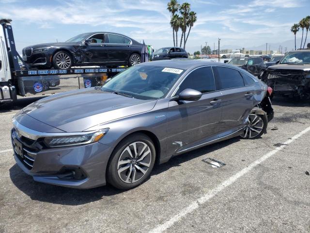 1HGCV3F51NA025933 - 2022 HONDA ACCORD HYBRID EXL GRAY photo 1