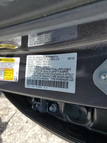 1HGCV3F51NA025933 - 2022 HONDA ACCORD HYBRID EXL GRAY photo 12