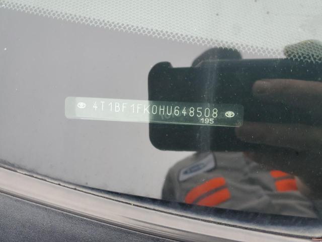 4T1BF1FK0HU648508 - 2017 TOYOTA CAMRY LE 黑色 照片 12