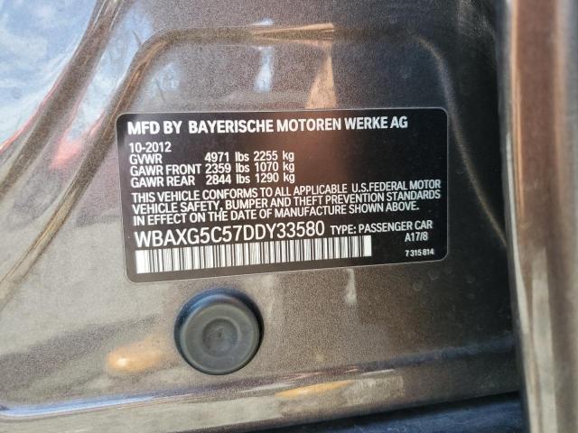 WBAXG5C57DDY33580 - 2013 BMW 528 I GRAY photo 12