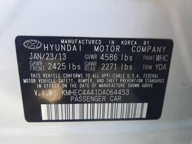 KMHEC4A41DA064453 - 2013 HYUNDAI SONATA HYBRID WHITE photo 10