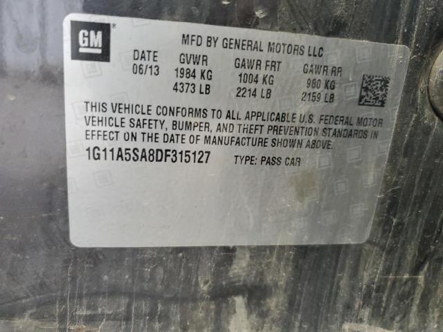1G11A5SA8DF315127 - 2013 CHEVROLET MALIBU LS GRAY photo 12