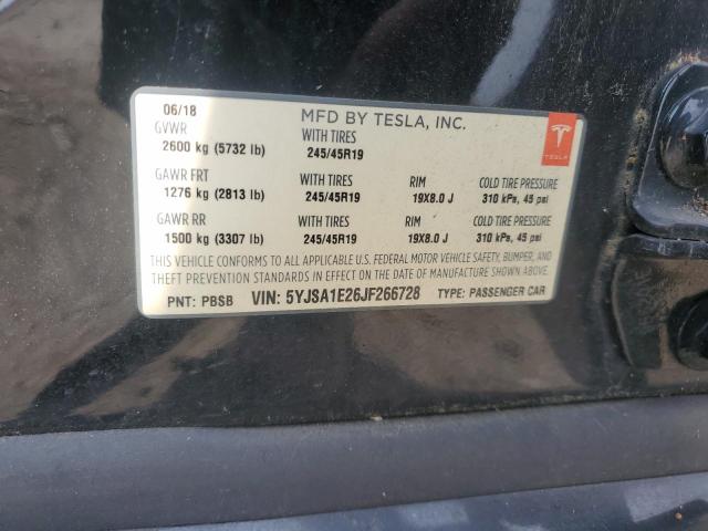 5YJSA1E26JF266728 - 2018 TESLA MODEL S 黑色 照片 12