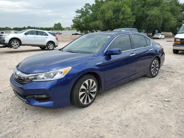 JHMCR6F3XHC009532 - 2017 HONDA ACCORD HYBRID BLUE photo 1