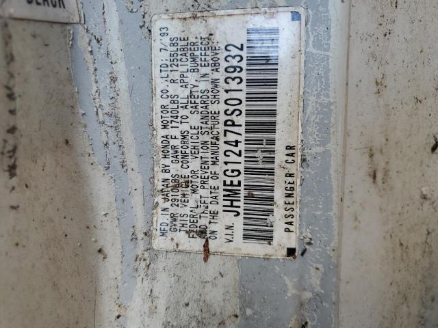 JHMEG1247PS013932 - 1993 HONDA CIVIC DEL SOL S WHITE photo 12