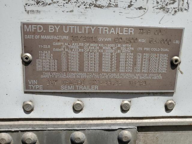 1UYVS2481CM452825 - 2012 UTILITY TRAILER WHITE photo 10