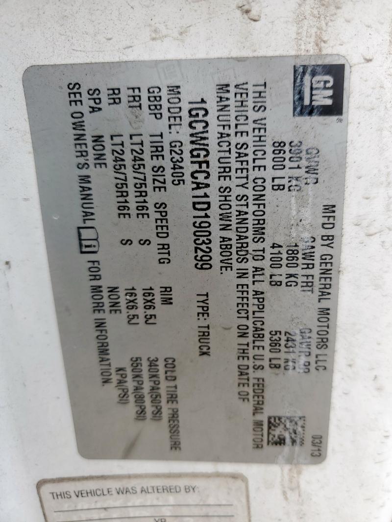 1GCWGFCA1D1903299 - 2013 CHEVROLET EXPRESS G2 白色 照片 13