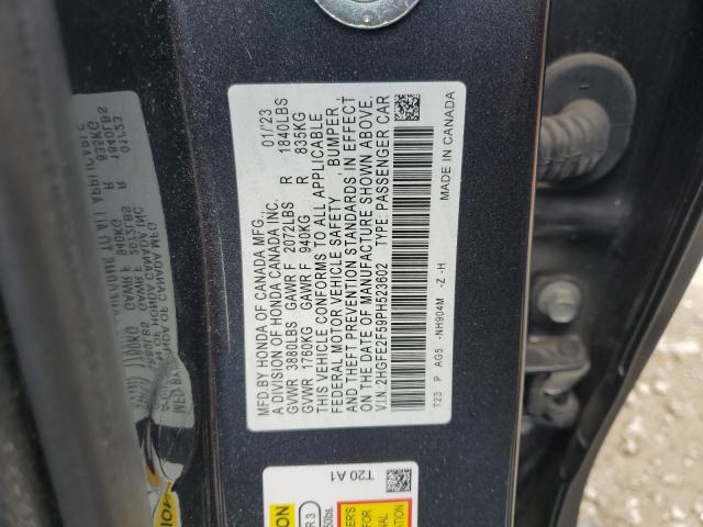 2HGFE2F59PH523602 - 2023 HONDA CIVIC SPORT Gri fotoğraf 12
