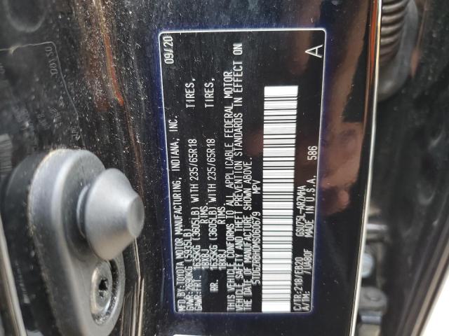 5TDGZRBH0MS060679 - 2021 TOYOTA HIGHLANDER XLE BLACK photo 12
