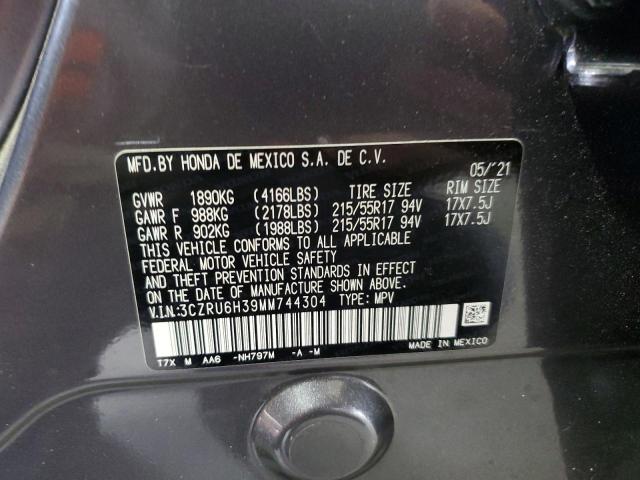 3CZRU6H39MM744304 - 2021 HONDA HR-V LX GRAY photo 14