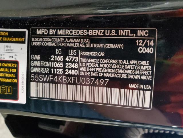 55SWF4KBXFU037497 - 2015 MERCEDES-BENZ C 300 4MATIC BLACK photo 12