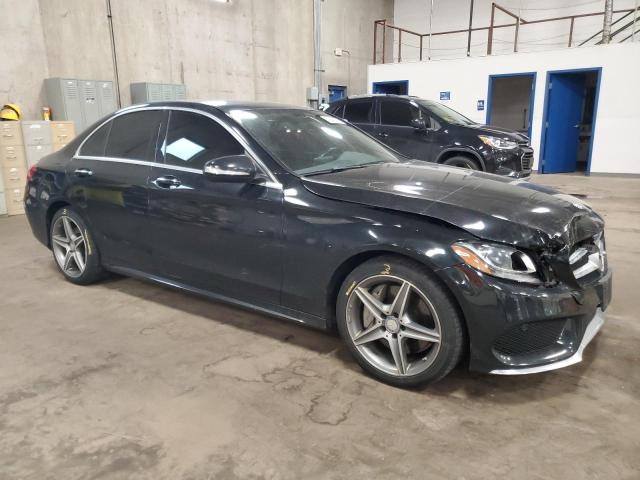 55SWF4KBXFU037497 - 2015 MERCEDES-BENZ C 300 4MATIC BLACK photo 4