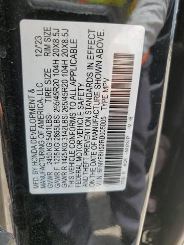 5FNYF8H52RB005005 - 2024 HONDA PASSPORT EXL BLACK photo 13