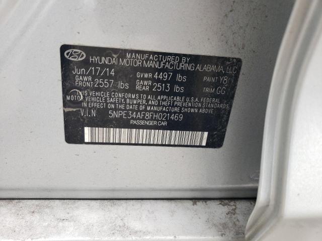 5NPE34AF8FH021469 - 2015 HYUNDAI SONATA SPORT SILVER photo 12