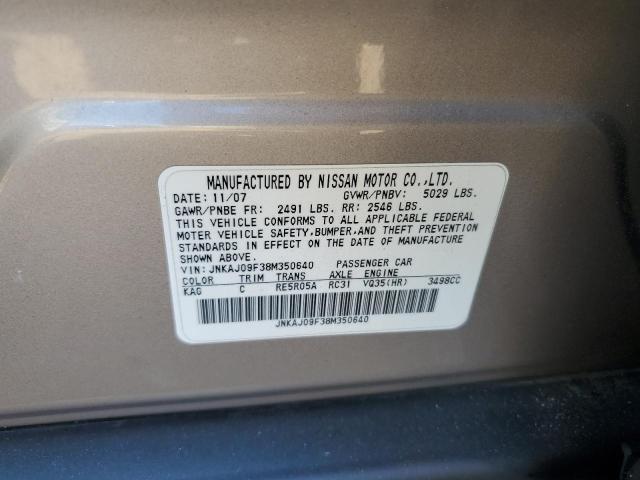 JNKAJ09F38M350640 - 2008 INFINITI EX35 BASE 灰色 照片 13