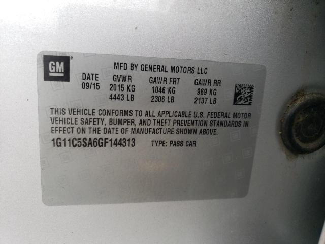 1G11C5SA6GF144313 - 2016 CHEVROLET MALIBU LIM LT 银色 照片 13