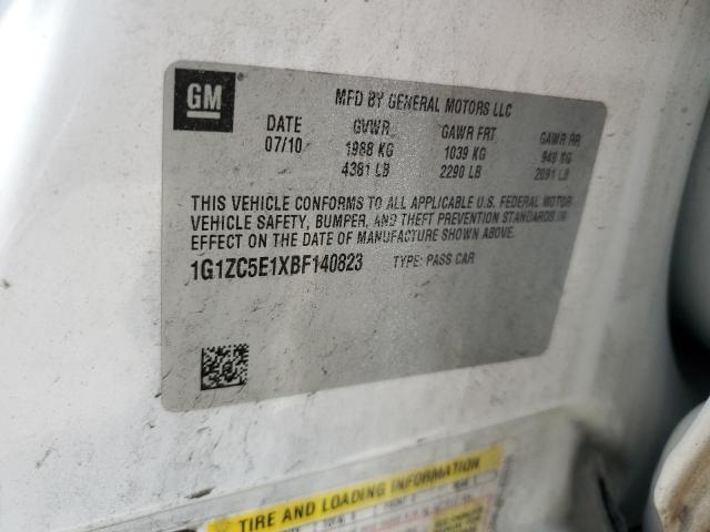 1G1ZC5E1XBF140823 - 2011 CHEVROLET MALIBU 1LT 白色 照片 12