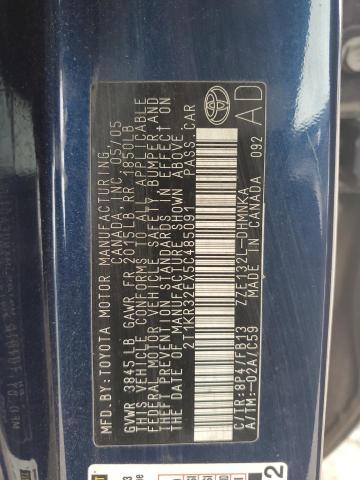 2T1KR32EX5C485091 - 2005 TOYOTA COROLLA MA XR BLUE photo 12