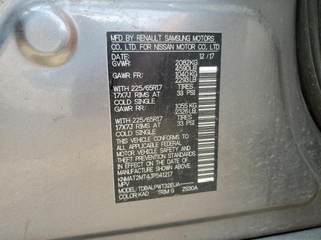 KNMAT2MT4JP541217 - 2018 NISSAN ROGUE S GRAY photo 13