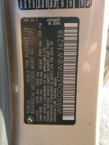 WBADD6320WBW36238 - 1998 BMW 528 I AUTOMATIC TAN photo 12