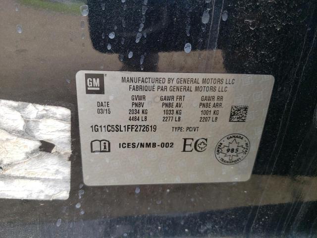 1G11C5SL1FF272619 - 2015 CHEVROLET MALIBU 1LT 黑色 照片 12