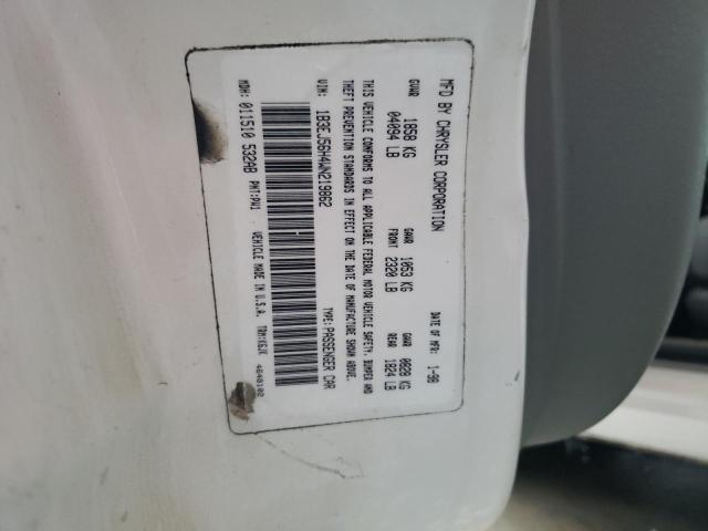 1B3EJ56H4WN219862 - 1998 DODGE STRATUS ES WHITE photo 10