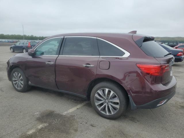 5FRYD4H45GB062767 - 2016 ACURA MDX TECHNOLOGY MAROON photo 2