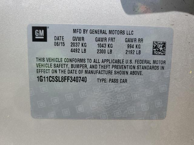 1G11C5SL8FF340740 - 2015 CHEVROLET MALIBU 1LT BEIGE photo 12