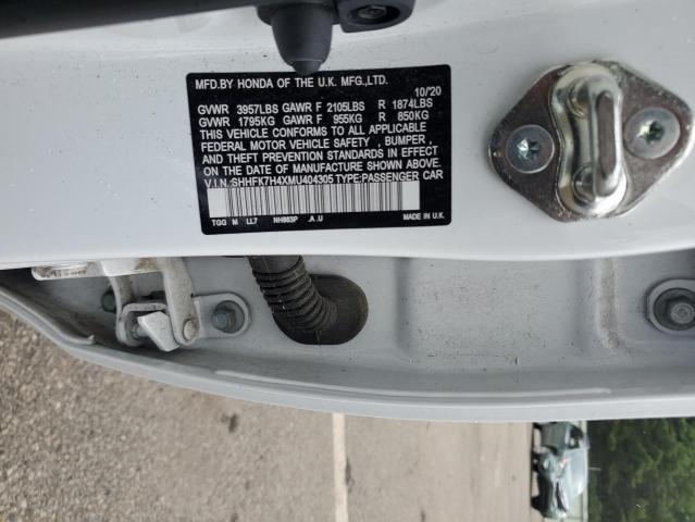 SHHFK7H4XMU404305 - 2021 HONDA CIVIC SPORT 白色 照片 12