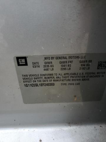 1G11C5SL1EF249369 - 2014 CHEVROLET MALIBU 1LT SILVER photo 12