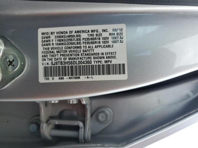 5J8TB3H56DL004360 - 2013 ACURA RDX TECHNOLOGY SILVER photo 13
