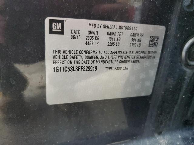 1G11C5SL3FF329919 - 2015 CHEVROLET MALIBU 1LT GRAY photo 12