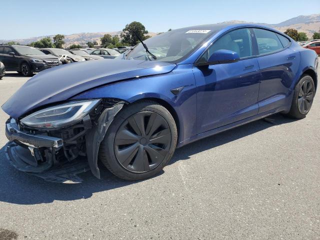 5YJSA1E58MF430625 - 2021 TESLA MODEL S ლურჯი ფოტო 1