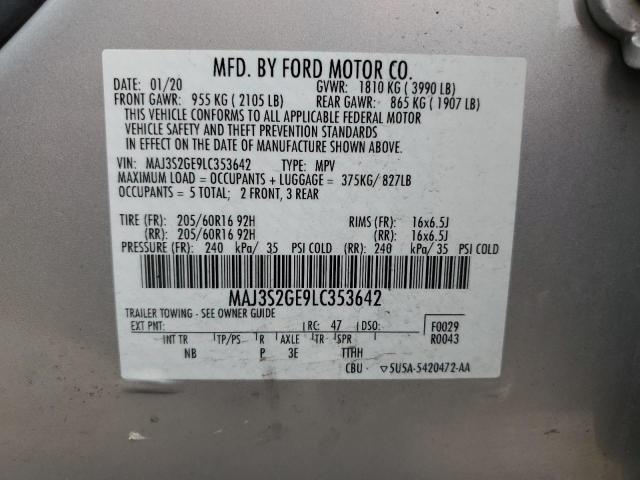 MAJ3S2GE9LC353642 - 2020 FORD ECOSPORT SE Күміс фото 14