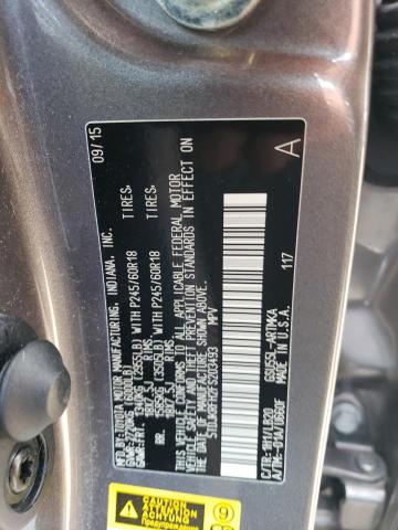 5TDJKRFH2FS203493 - 2015 TOYOTA HIGHLANDER XLE GRAY photo 13