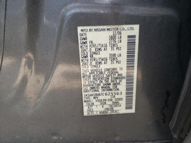 5N1AR18U67C625563 - 2007 NISSAN PATHFINDER LE GRAY photo 13