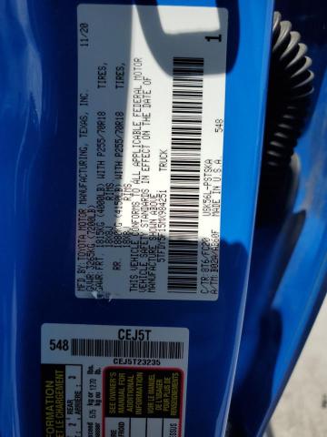 5TFDY5F15MX984251 - 2021 TOYOTA TUNDRA CREWMAX SR5 BLUE photo 12