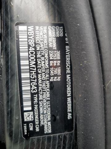 WBY8P4C00M7H57643 - 2021 BMW I3 REX BLACK photo 12