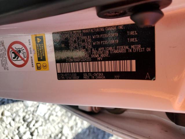 2T2BK1BA6FC324255 - 2015 LEXUS RX 350 BASE WHITE photo 12