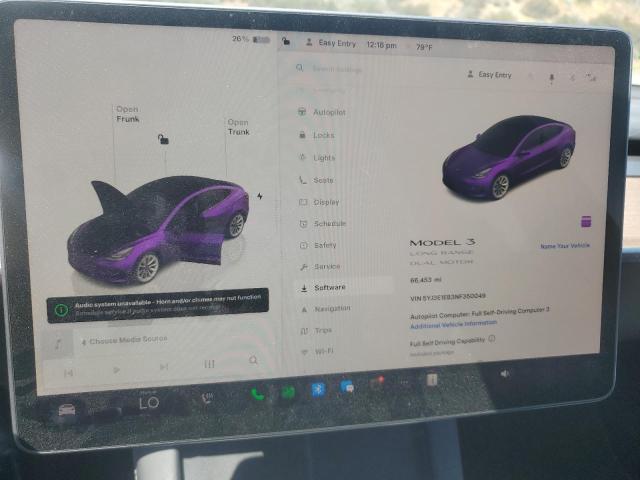 5YJ3E1EB3NF350049 - 2022 TESLA MODEL 3 Сұр фото 9