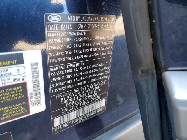 SALGV2TF4EA179858 - 2014 LAND ROVER RANGE ROVE AUTOBIOGRAPHY BLUE photo 13