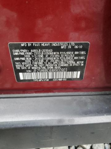 JF2SH6BC4AH900903 - 2010 SUBARU FORESTER XS Bordeaux Foto 13