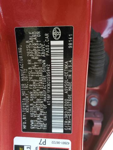 4T1BF1FK8CU595842 - 2012 TOYOTA CAMRY BASE Rot Foto 12