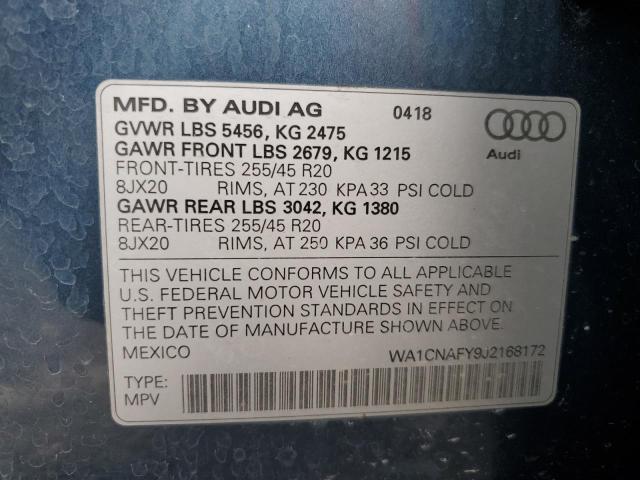 WA1CNAFY9J2168172 - 2018 AUDI Q5 PRESTIGE 蓝色 照片 14