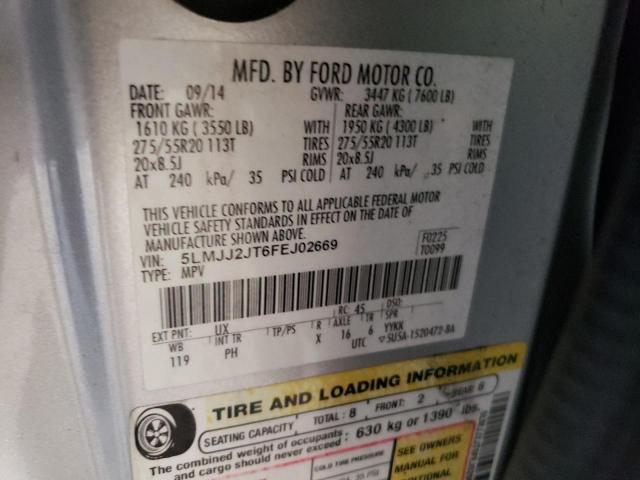 5LMJJ2JT6FEJ02669 - 2015 LINCOLN NAVIGATOR 银色 照片 14