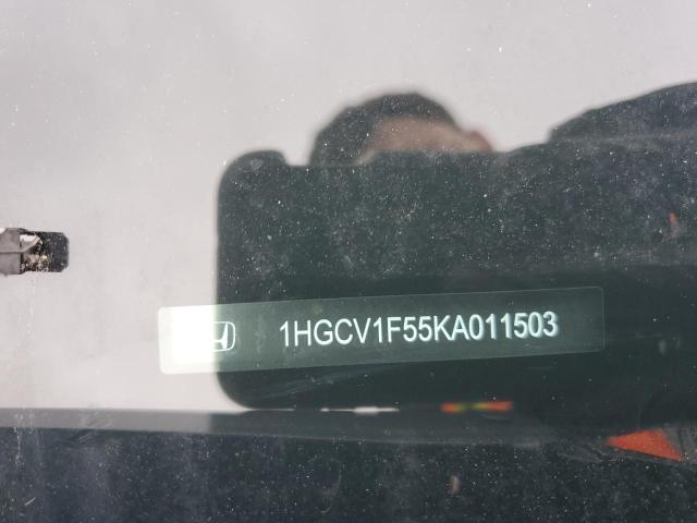 1HGCV1F55KA011503 - 2019 HONDA ACCORD EXL Մոխրագույն լուսանկար 13