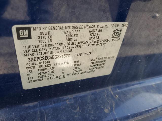 3GCPCSEC5EG321622 - 2014 CHEVROLET SILVERADO C1500 LTZ BLUE photo 12