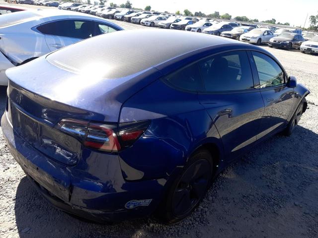 5YJ3E1EB2MF858950 - 2021 TESLA MODEL 3 BLUE photo 3