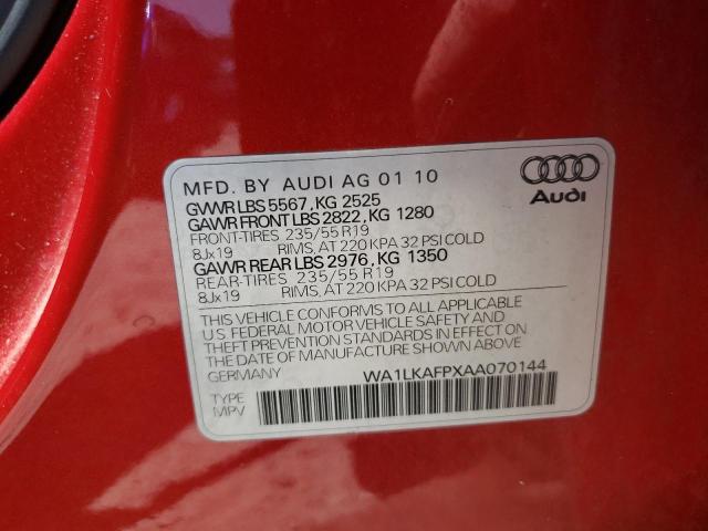 WA1LKAFPXAA070144 - 2010 AUDI Q5 PREMIUM PLUS 红色 照片 13